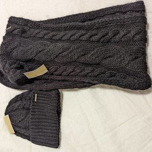 Michael Korrs Black Infinity Scarf and Hat